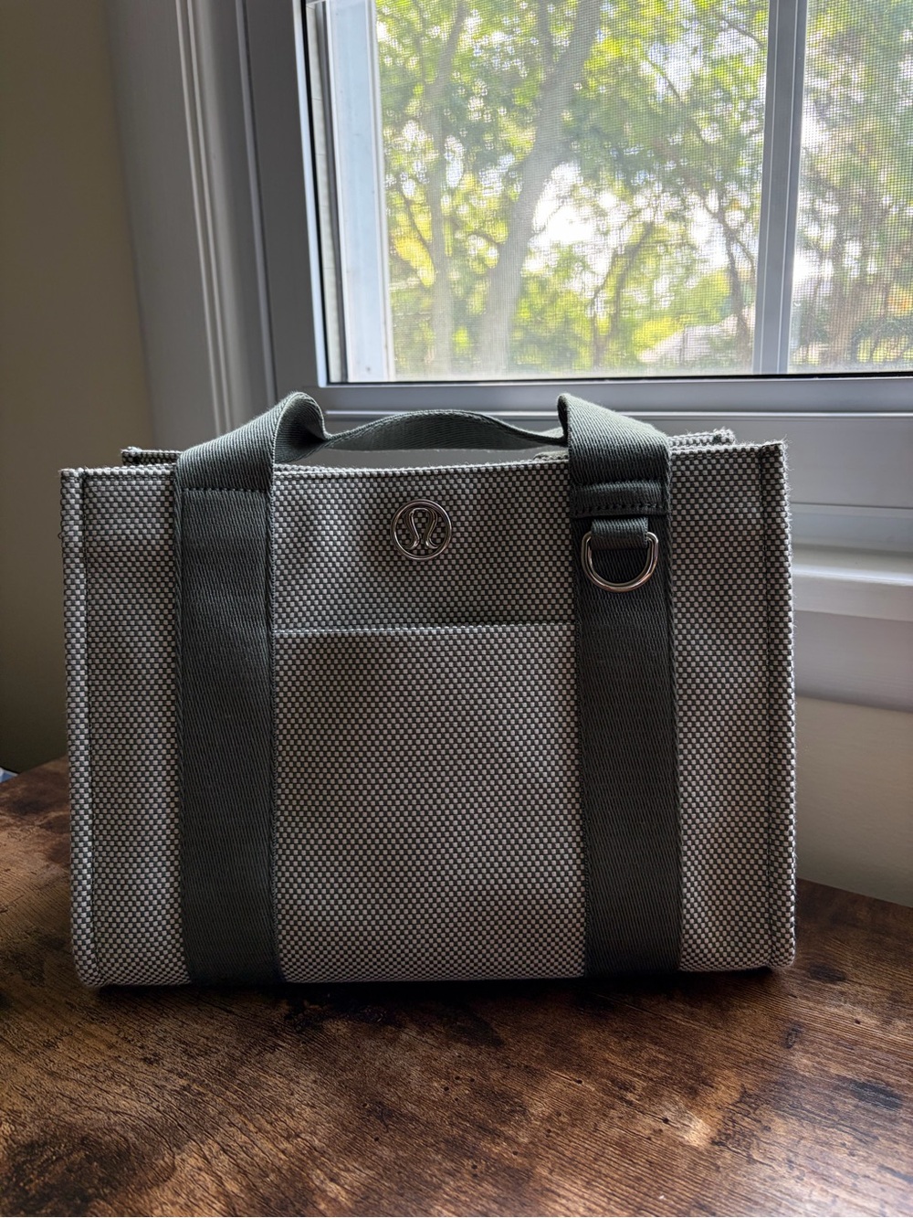Lululemon Two-Tone Canvas Mini Tote Bag 4.5L Grey Eucalyptus